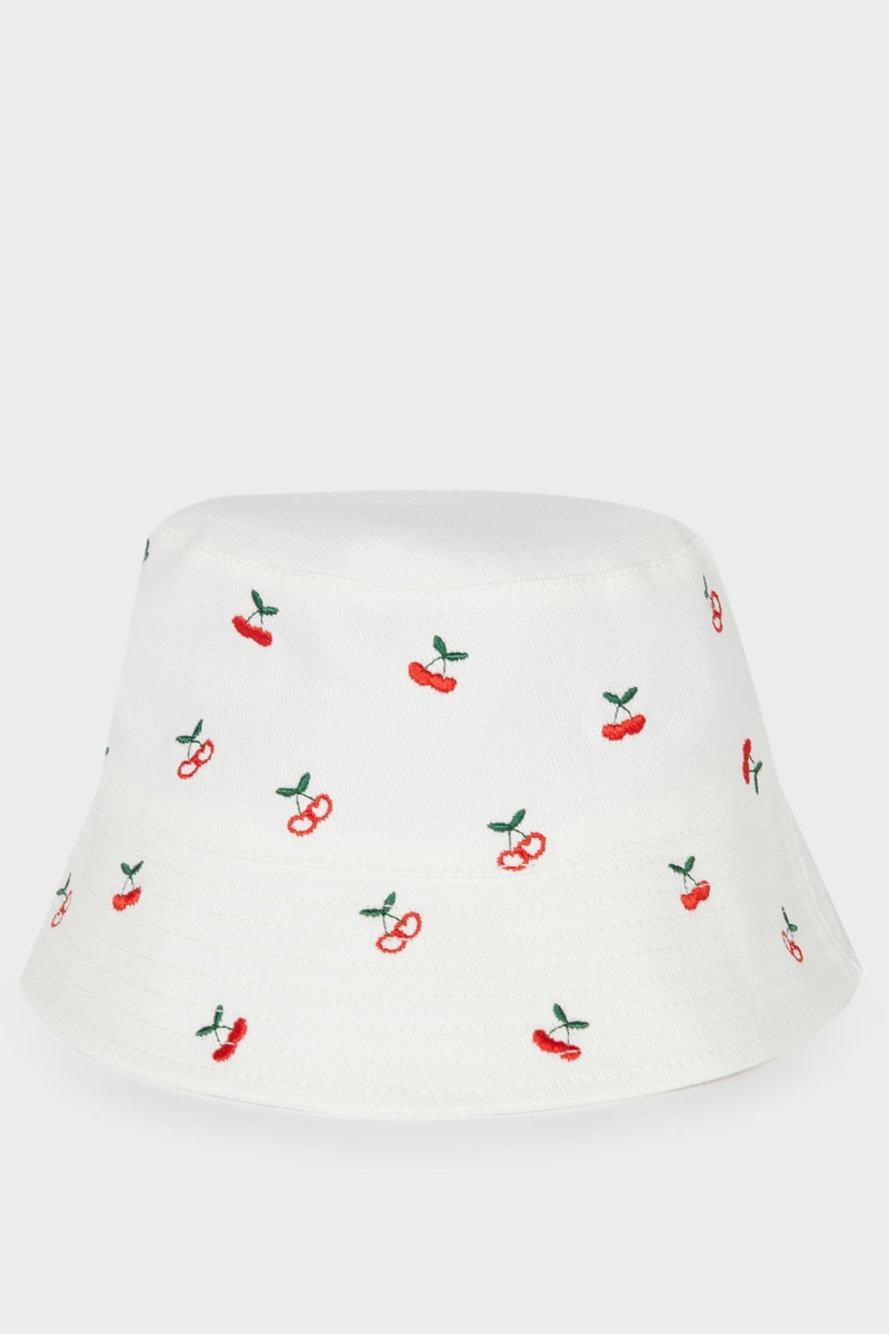 DeFacto White Girl Girl Cotton Printed Hat Casual - Image 2