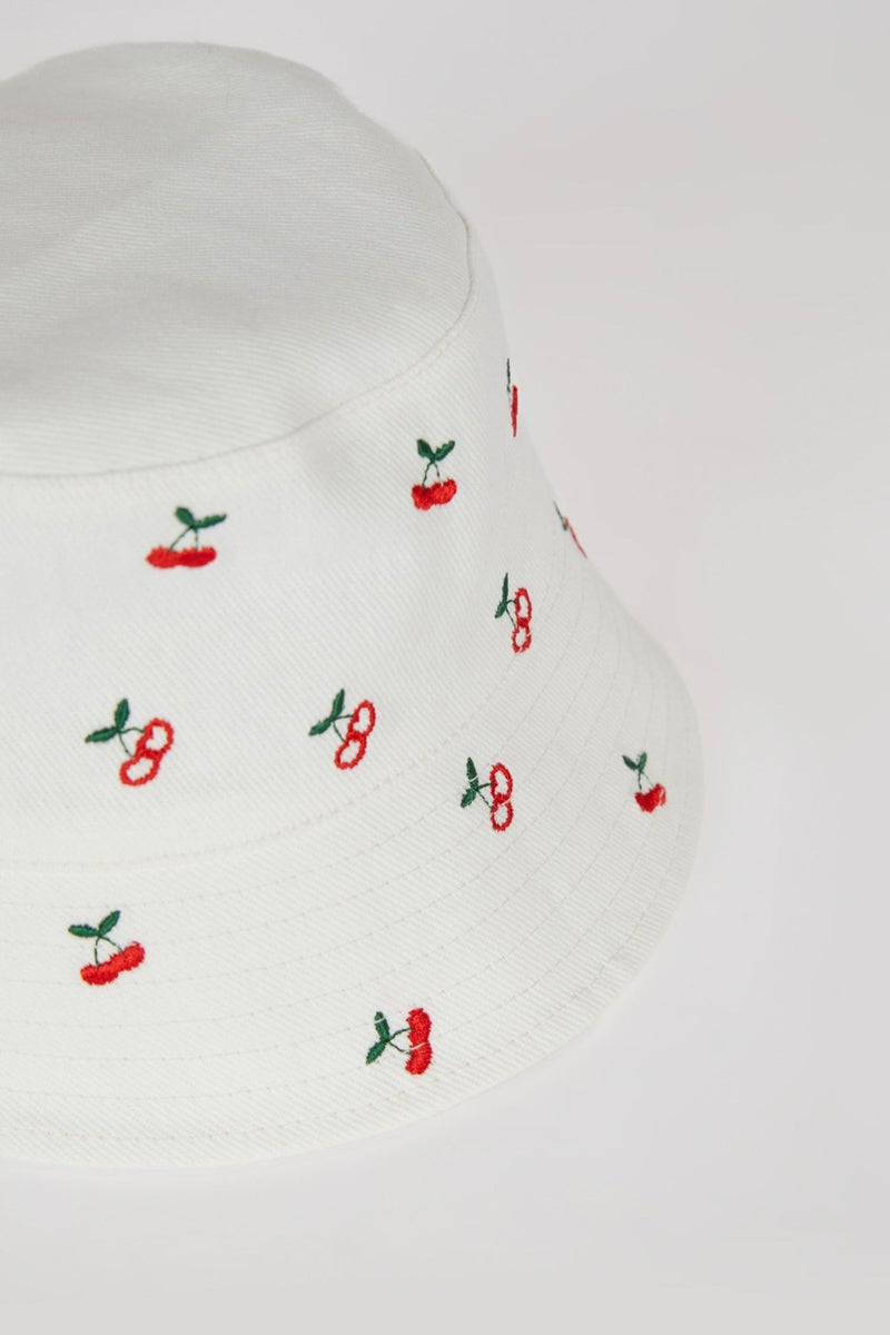 DeFacto White Girl Girl Cotton Printed Hat Casual - Image 3