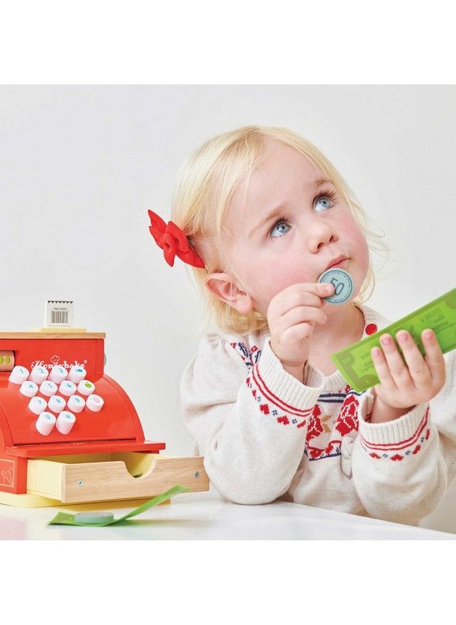 Le Toy Van - Wooden Honeybake Toy Cash Register ; Role Play Toy ; With Receipt Opening Till Drawer And Play Money ; Perfect For Supermarket Food Shop Or Cafe Pretend Play - Image 1