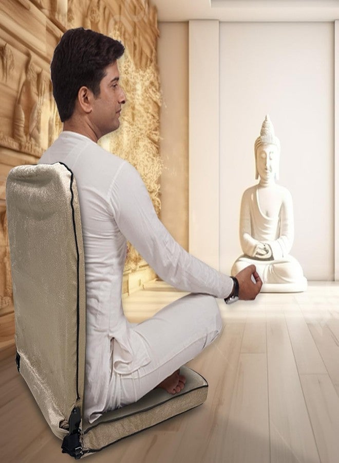 Kawachi Relaxing Buddha Meditation Chair, Yoga Chair with Back Support 90 Degree - Beige - Image 5
