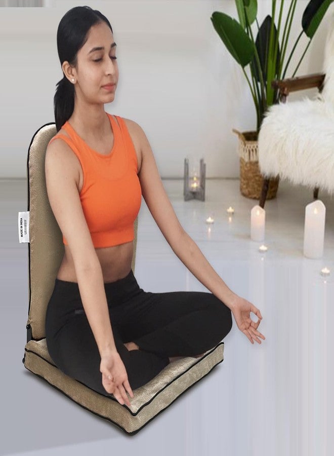 Kawachi Relaxing Buddha Meditation Chair, Yoga Chair with Back Support 90 Degree - Beige - Image 1