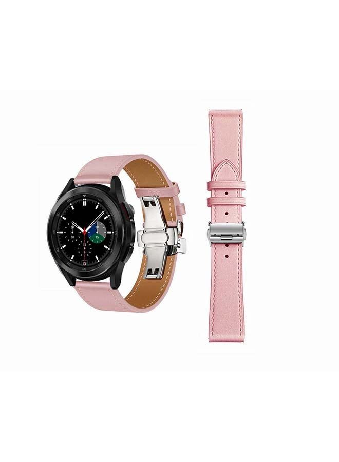 vesus Genuine Leather Replacement Band for Samsung Galaxy Watch4 42/46mm Pink