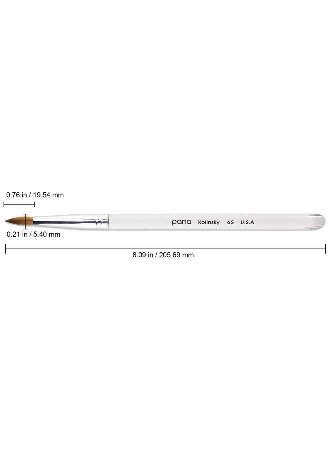 Pana Finest Kolinsky 100% Pure Kolinsky Acrylic Nail Brushes (Round Shape) (Size 6) - Image 2