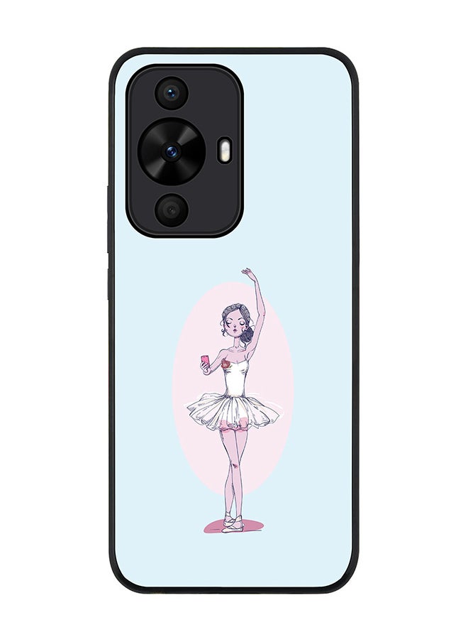 Stylizedd Rugged Black edge case for Huawei nova 12s / Huawei nova 11/ Huawei nova 12 Lite 4G, Slim fit Flexible Anti Drop Thin Cover - Twirling Ballerina  - Image 1