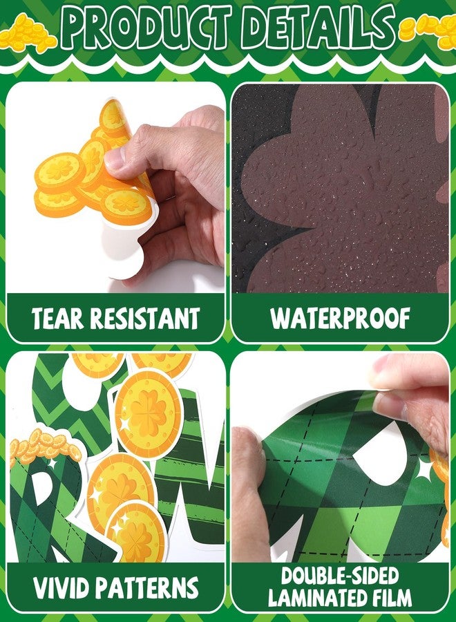 Lonfliness St.Patrick's Day Bulletin Board Decoration Set 3D Rainbow Shamrock Gold Coin Cutouts You are Worth More Than Gold Classroom Bulletin Board for School Chalkboard Wall Decor St. Patrick Party Supplies - Image 3