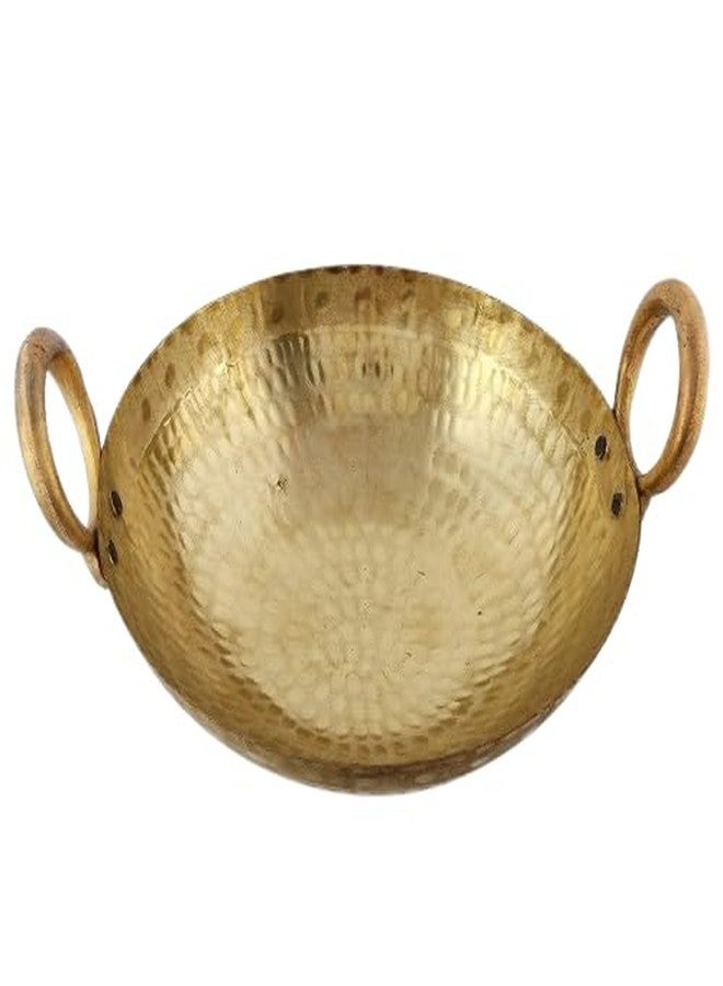 Shopsidex Brass Hammered Kadhai for Cooking/Serving Pital Kadhai pital kadai (6500 ML) - Image 1