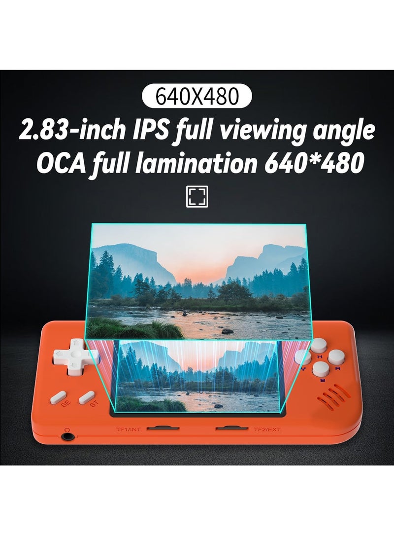 ANBERNIC  ANBERNIC RG28XX Handheld Game Console 2.83 inch 640*480 IPS Screen Linux System 3100mAh Video Retro Player Support HDMI Output TV 2.4G Wireless/Wired Controller Supports Music Video Player (Orange)  - Image 2
