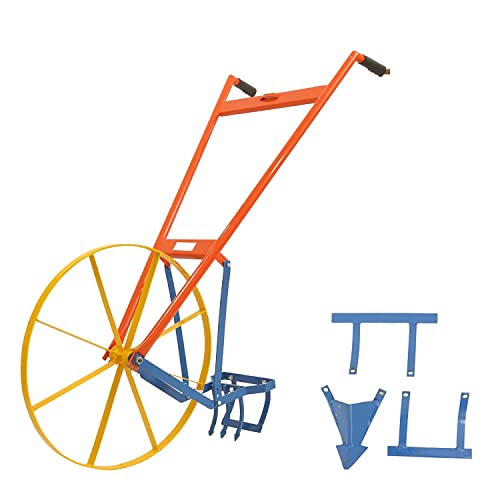 Yuvcon Manual Wheel Hoe (Cycle Kolpe) Push Type Weeder Tiller with 3 Attachments, Can be Used for Loosening The Soil, Digging The Trench & Weeding, Wheel Hoe for Agriculture - Image 1
