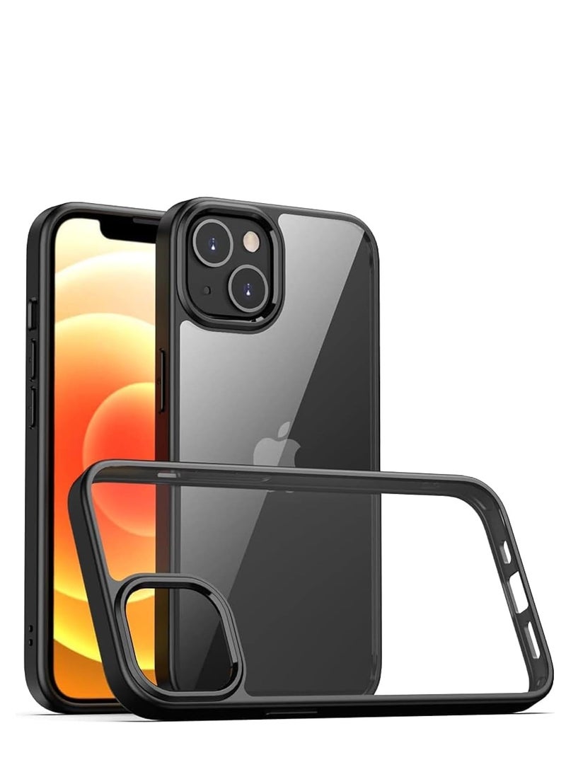 Case Transparent protective case with a black frame, compatible with iPhone 14/6.1 screen