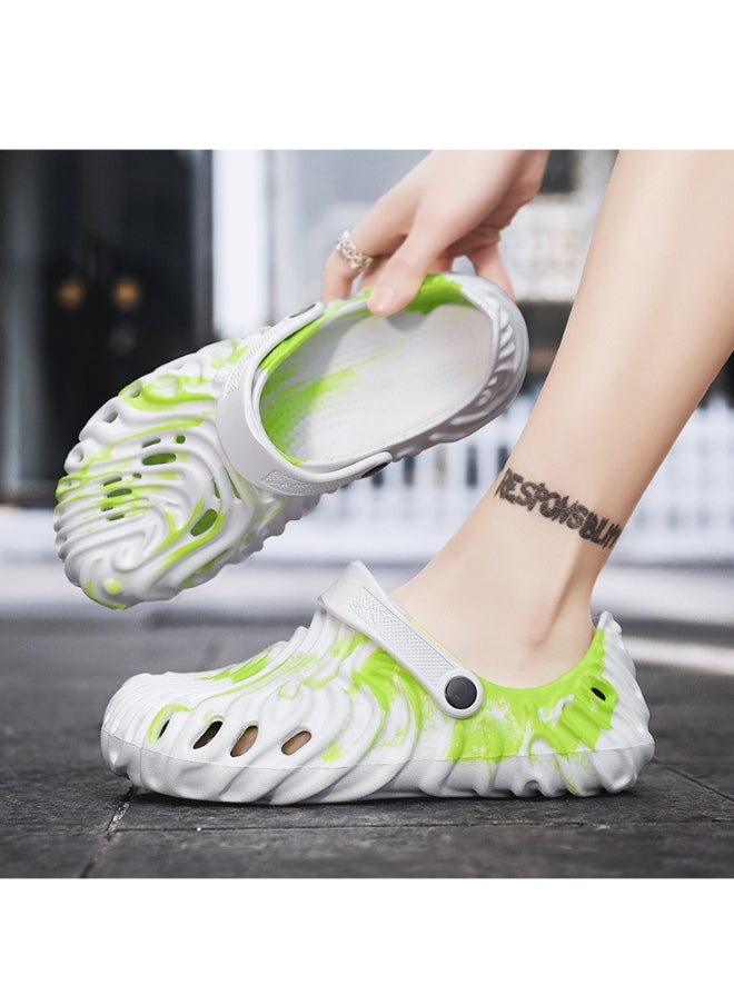 NIBEMINENT Trendy Fingerprint Slippers Thick Bottom Lightweight Beach Shoes Anti-Slip Outdoor Wear Couple Style Casual Sandals  - Image 3