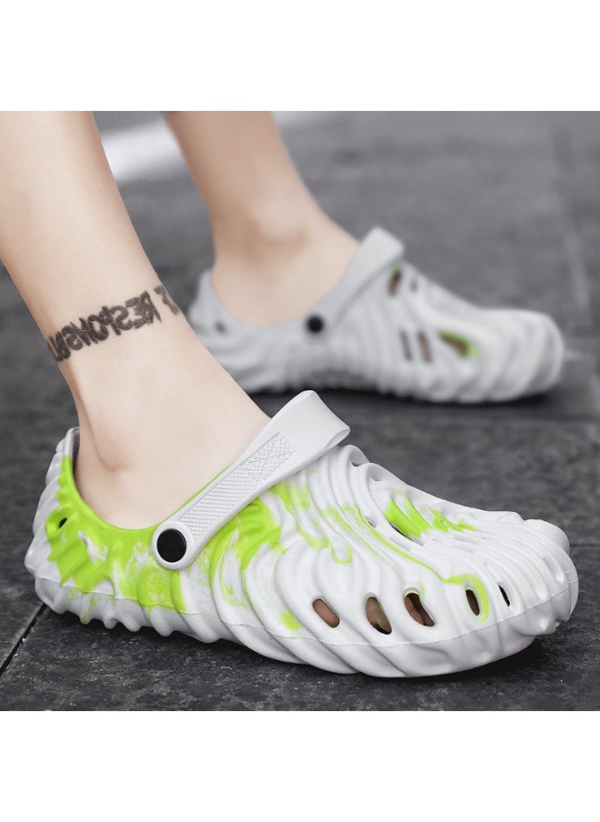 NIBEMINENT Trendy Fingerprint Slippers Thick Bottom Lightweight Beach Shoes Anti-Slip Outdoor Wear Couple Style Casual Sandals  - Image 2