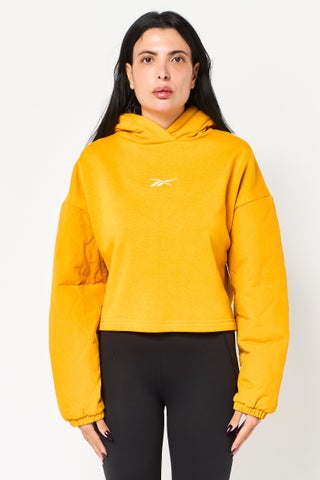 Women Sportswear Fit Long Sleeve Outdoor Hoodie, Mustard