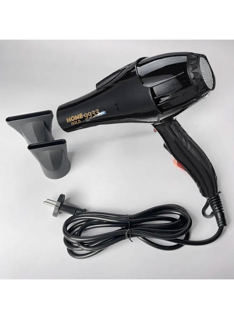 هوم جولد مجفف ومصفف الشعر الاحترافي من هوم جولد 3000 واط موديل 9933، أسود - Image 1