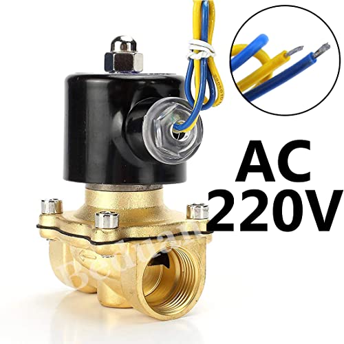 Beduan Brass Electric Solenoid Valve, 1/2" 220V Air Valve Normally Colsed for Water Air Gas Fuel Oil - Image 2