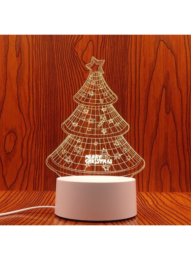 Swan Night Light Plug USB Bedside Lamp Creative Girl Cartoon 3D Table Lamp Bedroom LED Gift Lamp-Color:Christmas Tree-Dimensions:USB Charging Touch 7 Color (with Lithium Battery)  - Image 1