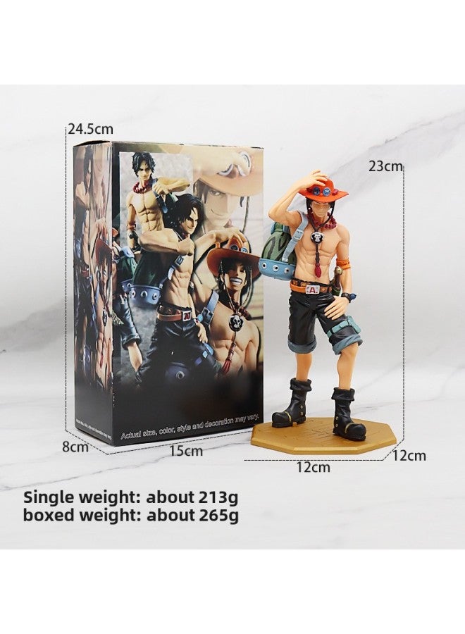 Anime One Piece Handmade 10th Anniversary Special Edition 22cm Backpack Ace Standing Posture Ornaments Model Window Box-Color:Backpack Ace (sealed Box)  - Image 1