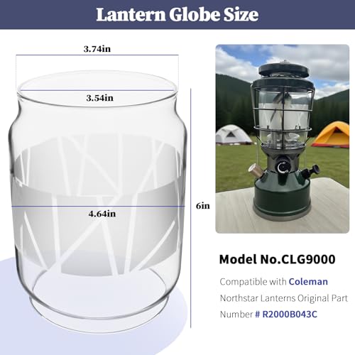 LVACODV Clear Lantern Globe Compatible with Coleman Northstar Lanterns 2000/2500 (pattern) - Image 2