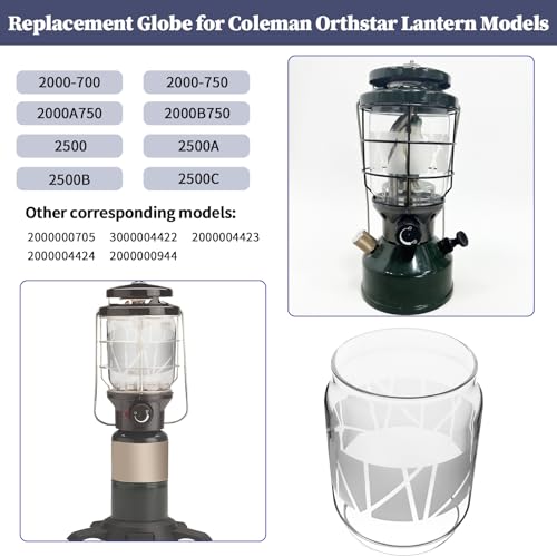 LVACODV Clear Lantern Globe Compatible with Coleman Northstar Lanterns 2000/2500 (pattern) - Image 4
