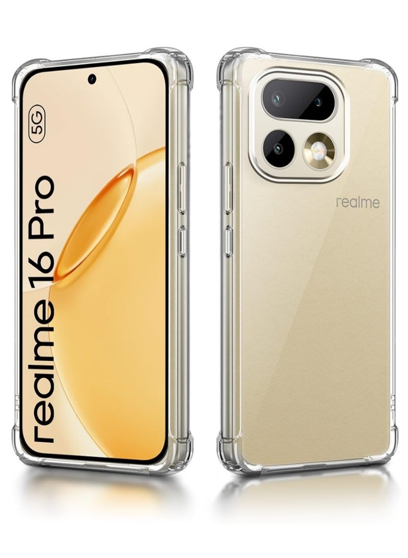 جراب شفاف لهاتف Realme 16 Pro، غطاء نحيف، جراب حماية من مادة TPU الناعمة مع حماية للكاميرا لهاتف Realme 16 Pro - Image 1