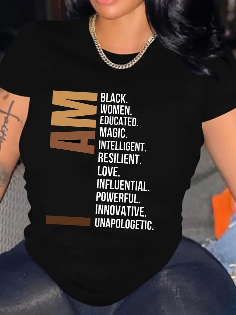 Temu Spelling Duoduo Independent Station Europe And America Popular Chest Fashion Printed Short-Sleeved T-Shirt Trendy T-Shirt - Image 1
