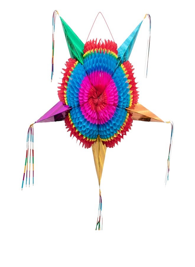 FIESTA WRAPS Mexican Piñata (Medium 26 inches) - Authentic Handmade Foldable Pinata for Birthday Party - Piñatas para Cumpleaños - Fiesta Piniata - Mexican Star Pinata - Cinco de Mayo Pinatas - Image 1