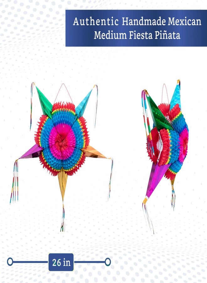 FIESTA WRAPS Mexican Piñata (Medium 26 inches) - Authentic Handmade Foldable Pinata for Birthday Party - Piñatas para Cumpleaños - Fiesta Piniata - Mexican Star Pinata - Cinco de Mayo Pinatas - Image 2