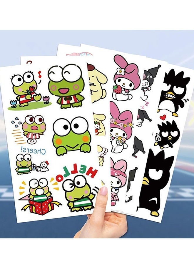 30 Sheets  Sanrio Cartoon Temporary Tattoos Face Stickers Melody Kuromi Cinnamoroll Pompompurin Keroppi Stickers For Kids Party Favors Costume Parties School Events Tattoos Art Make up Birthday Gifts - Image 4