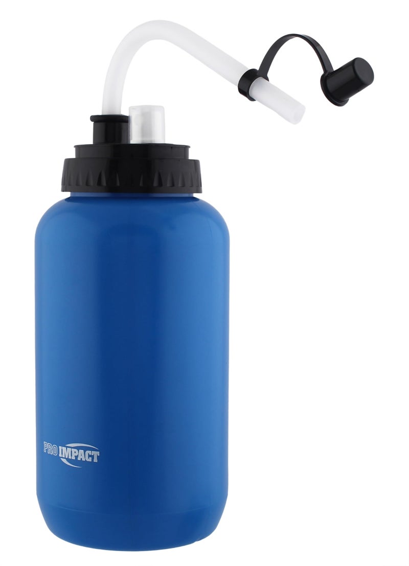 Pro Impact Squeezable Water Bottle Bendable Long Straw Spray cap - LDPE BPA Free Plastic - Hydration Baseball Hockey Gym MMA Yoga Boxing Cycling Softball Football Lacrosse (35.5 Oz.) (Blue) - Image 1
