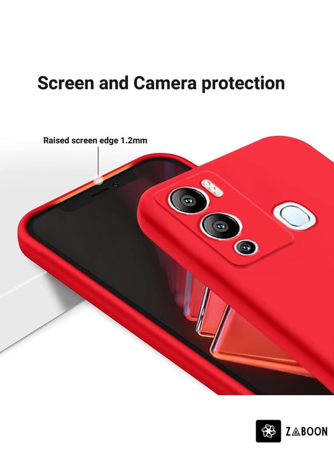 Zaboon Protective Case For Infinix Hot 12i Pure Color Liquid Silicone Shockproof - Image 3