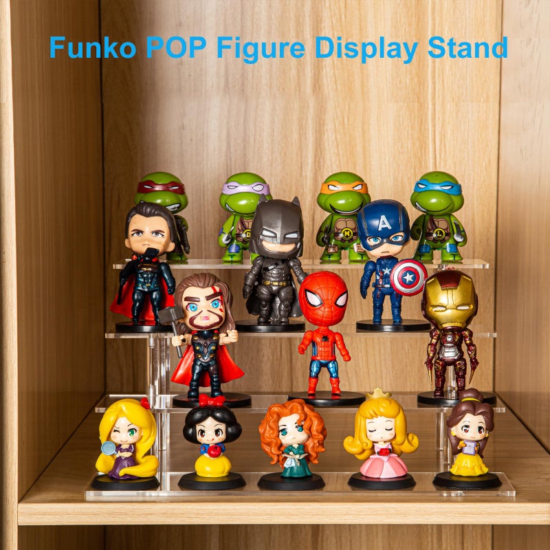 HENABLE 4 Tier Acrylic Perfume Organizer Stand, Clear Display Risers for Perfume, Cologne, Cosmetic, Skincare, Funko POP, Dessert Display, Cupcake Stand Holder - Image 3