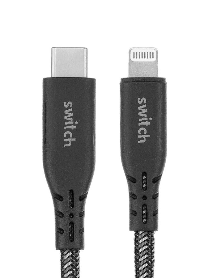 سويتش إيزي كابل فائق الصلابة من Type C إلى MFI Lightning أسود - Image 2