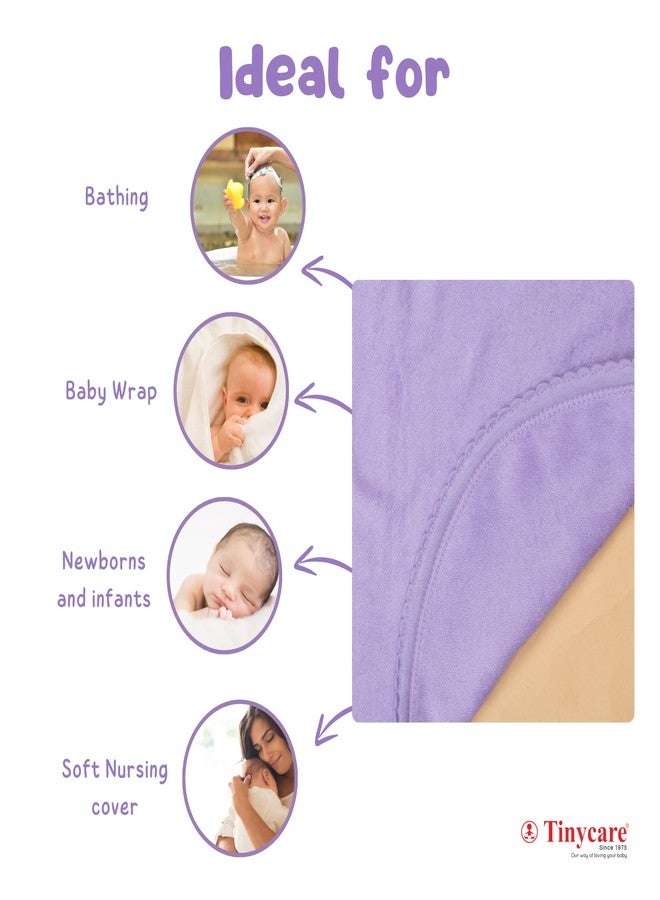 Tinycare Cotton Bath Hooded Towel for New Born, Extra Soft Double Side Terry Fabric Printed Towel for Kids/Toddler/Infants 72 x 72cm, Quick Absorbent, Reusable Towels (White- 1P) 0-12 Months - Image 3