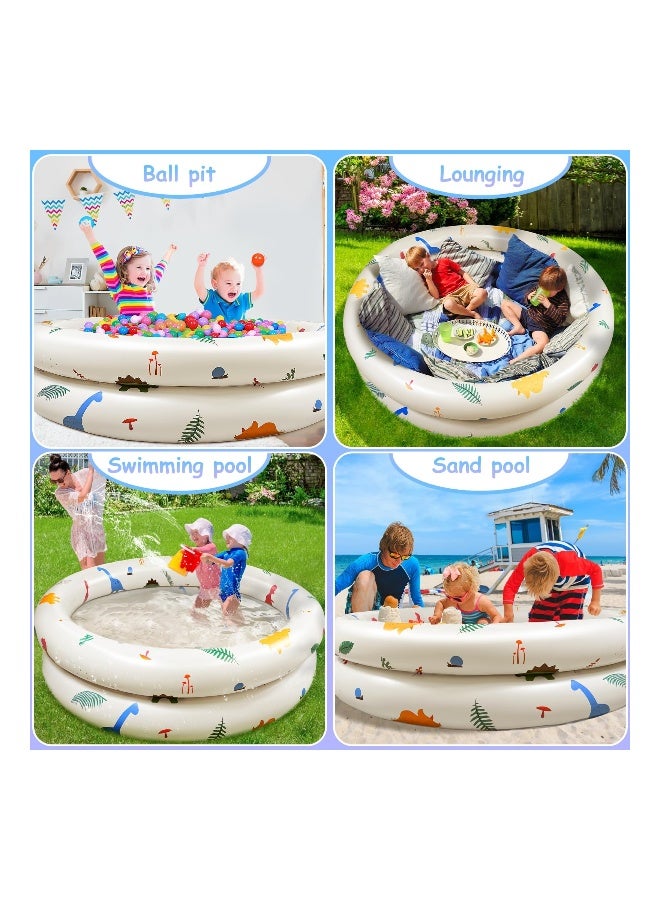 Inflatable Kiddie Pool, Round Bath Pool Pool Inflatable Swimming Pool, Small Inflatable Swimming Pool For Outdoor Garden Supplies, 120cm Portable Family Garden Summer Water Swimming Pools - Image 5