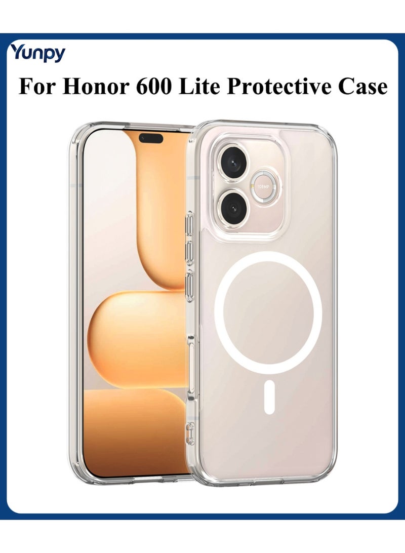 Yunpy Magnetic Clear Case for Honor 600 Lite, Shockproof Anti-Scratch Transparent Phone Cover with Built-in MagSafe Ring - Image 1
