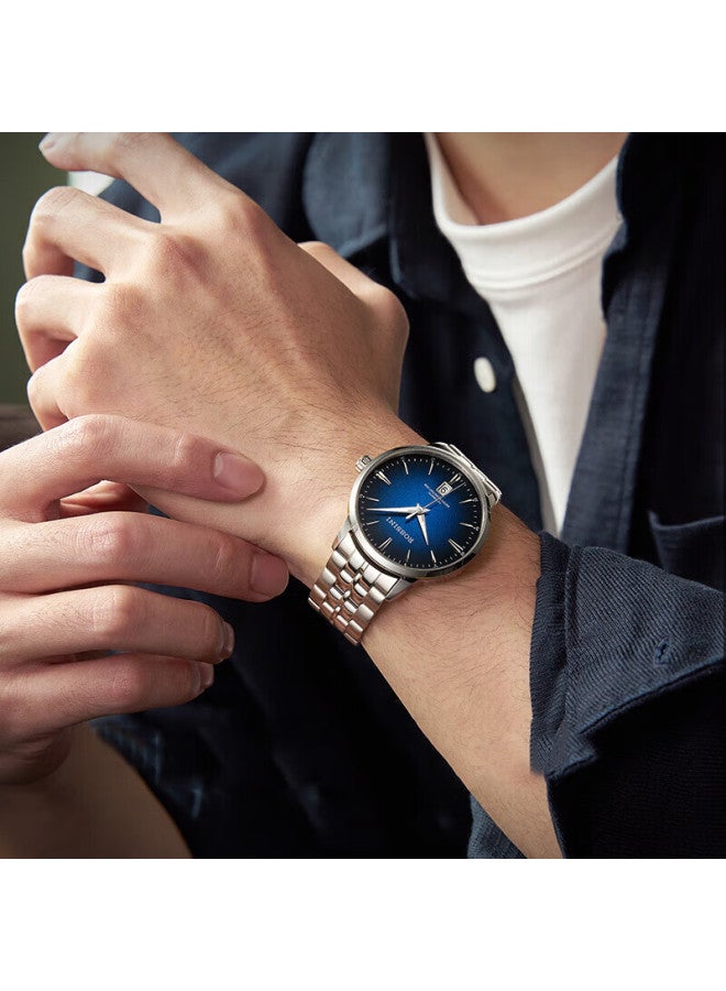 Rossini Men's Automatic Mechanical Watch Steel Band Calendar Men's Watch Birthday New Year Valentine's Day Boyfriend Gift - Image 1