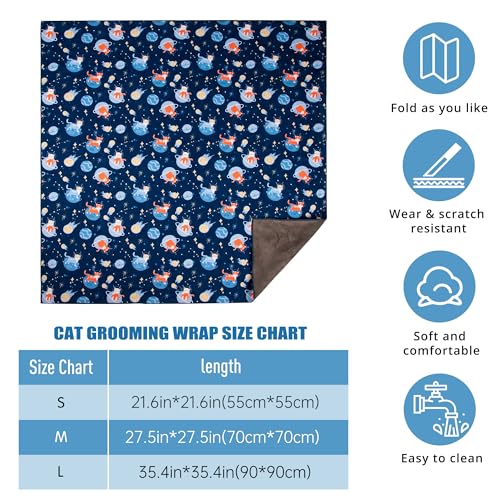 ZINGTERRA Cat Grooming Wrap,Anti-Escape Cat Wrap for Grooming,Self-Adherent Soft Cat Blanket to Wrap,Anti-Bite,Clip Nails,Anti-Scratch,Cat Calming Wrap,Cat Burrito Wrap,Swaddle Wrap Pet Tool - Image 2
