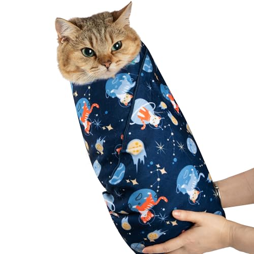 ZINGTERRA Cat Grooming Wrap,Anti-Escape Cat Wrap for Grooming,Self-Adherent Soft Cat Blanket to Wrap,Anti-Bite,Clip Nails,Anti-Scratch,Cat Calming Wrap,Cat Burrito Wrap,Swaddle Wrap Pet Tool - Image 1