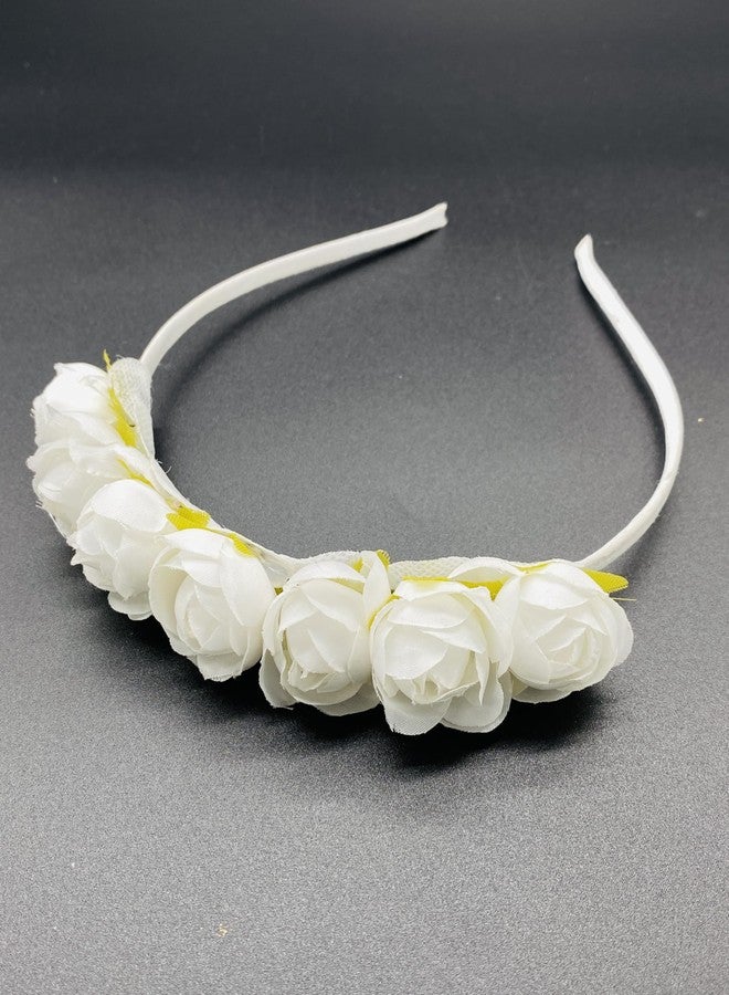 Vinshbond Flower Design Headband for Weding Party Hairband For Girls & Women, Pack-01, Color-White - Image 3