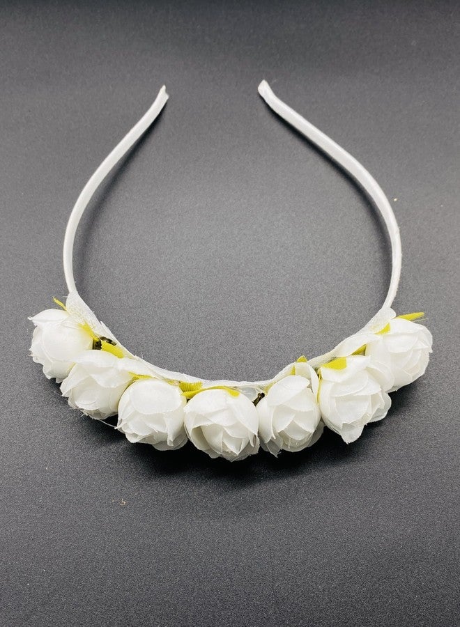 Vinshbond Flower Design Headband for Weding Party Hairband For Girls & Women, Pack-01, Color-White - Image 1