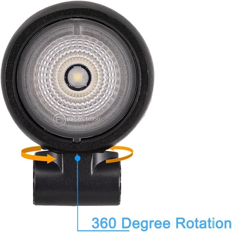 Raycharm أضواء ضباب LED دائرية 2" من رايشارم للطرق الوعرة للدراجات النارية - 6000K أبيض بارد شعاع واسع المدى، عبوة 2 - Image 3