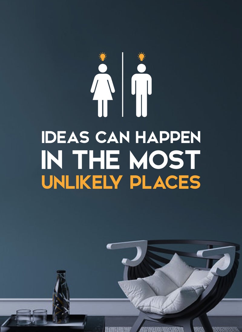 Spoil Your Wall Ideas Can Happen in the Most Unlikely Places Bathroom Quote Wall Decal - Wall Arts Home Décor - Wall Sticker, 70x60 cm by Spoil Your Wall  - Image 1