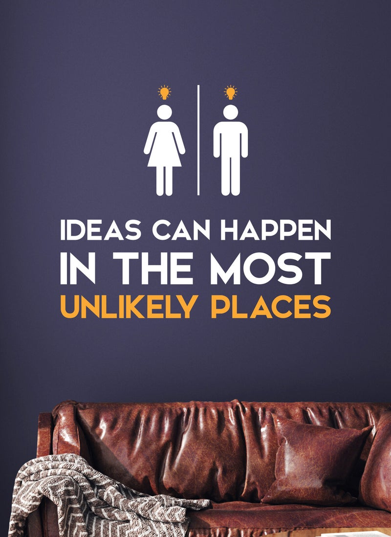 Spoil Your Wall Ideas Can Happen in the Most Unlikely Places Bathroom Quote Wall Decal - Wall Arts Home Décor - Wall Sticker, 70x60 cm by Spoil Your Wall  - Image 2