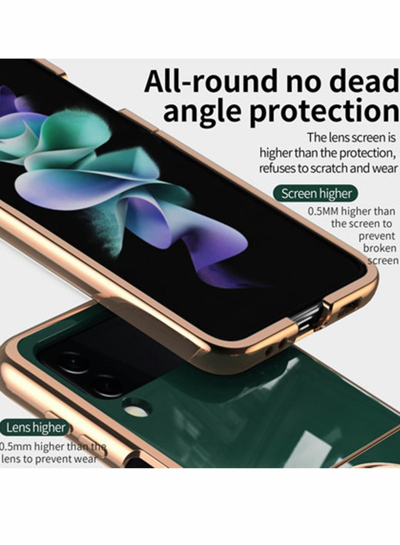 Luxury Gold Electroplated Phone Case for Samsung Galaxy Z Flip 4 with Kickstand and Ring Holder - Image 5