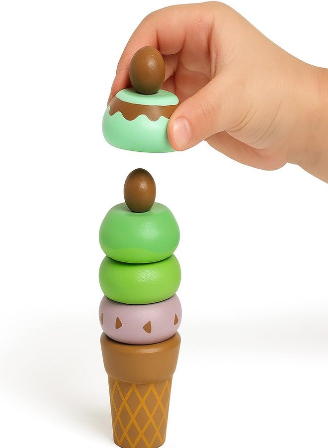 Shumee Wooden Ice Cream Magnetic Toy Set | (3 Years+) | Pretend Play Kitchen & Montessori Toy | 10 Pieces | Fun Learning & Creativity | Gift for Kids | Safe & Durable | Activity Game with Ice Cream - Image 5