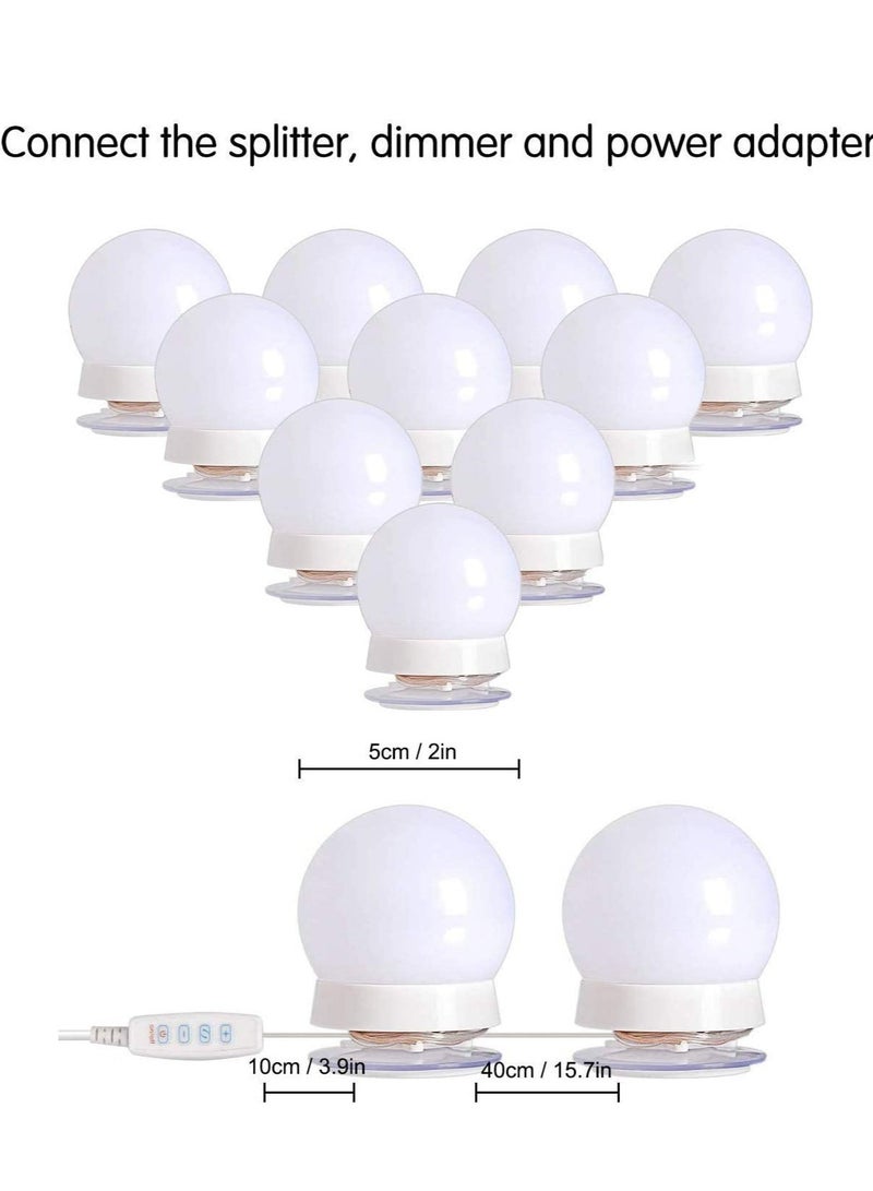 LED Vanity Mirror Lights Hollywood Style Makeup Mirror Bulbs 10 LED Bulbs Kit with Touch Dimmer Lighting Fixture Strip and Power Supply Adapter for Makeup Dressing Table - Image 5