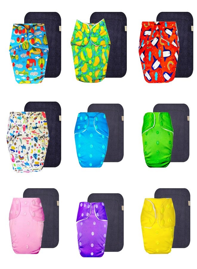 حفاضات دمبلدو القماشية الممتازة مع حشوة رمادية (عبوة من 9) | ناعمة ولطيفة | وسادة ماصة من 6 طبقات | أزرار كبس قابلة للتعديل | تغيير حفاضات بدون قلق | من 3 أشهر إلى 3 سنوات | للجنسين - Image 1