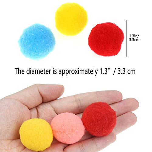 VOVIGGOL 30Pcs 1.3 Inch Cat Toy Balls Soft Kitten Pompom Toys Indoor Cats Interactive Playing Quiet Ball Cats Favorite Toy, Cat Pom Pom Balls for Craft DIY Creative Crafts Decorations (Assorted Color) - Image 3