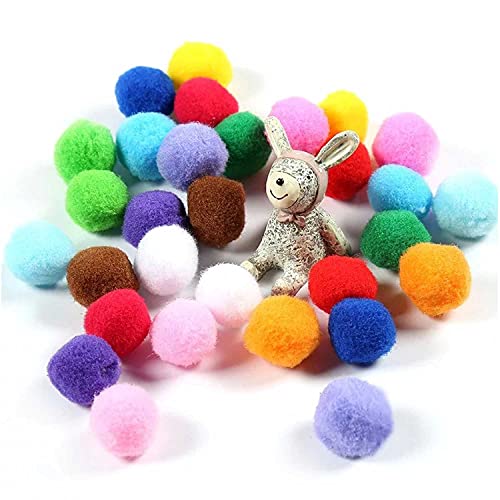 VOVIGGOL 30Pcs 1.3 Inch Cat Toy Balls Soft Kitten Pompom Toys Indoor Cats Interactive Playing Quiet Ball Cats Favorite Toy, Cat Pom Pom Balls for Craft DIY Creative Crafts Decorations (Assorted Color) - Image 5