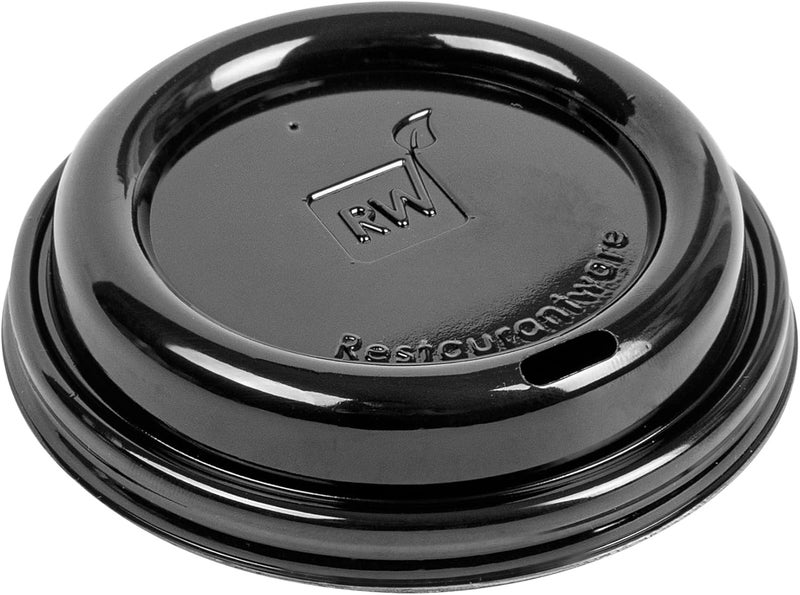 Restaurantware Restpresso 3.6 Inch Coffee Cup Lids, 25 Leak-Resistant Coffee Lids - Fits 8, 12, 16, And 20 Ounce Cups, Elevated Drinking Spout, Black Plastic Hot Cup Lids, Vented, Recyclable - - Image 2