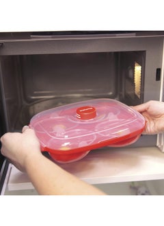 sistema Microwave Poacher for up to 4 Eggs, Red/Clear, 28.7 x 20.5 x 8.4 cm  - Image 5